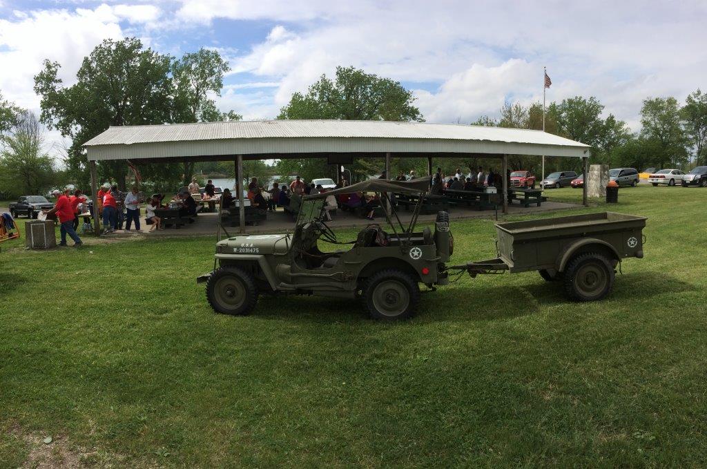 Camp with Army Jeep
